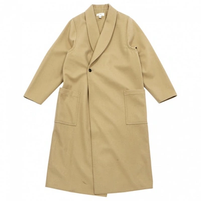 Pre-owned Hyke Wool Coat In Beige