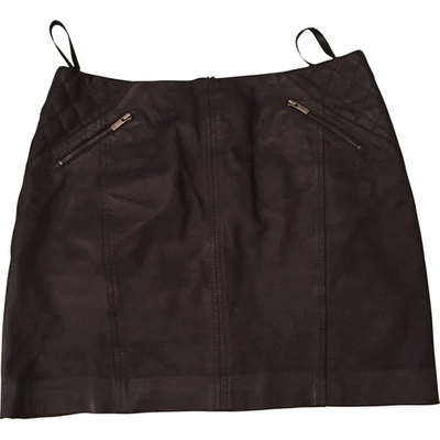 Pre-owned Comptoir Des Cotonniers Leather Mini-skirt In Black