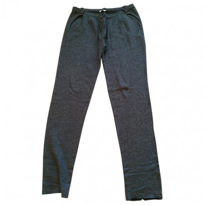 Pre-owned American Vintage Wool Carrot Pants In Anthracite