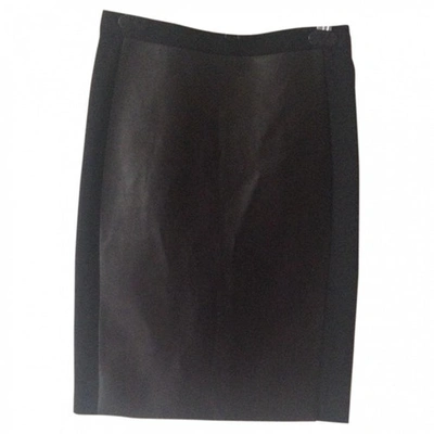 Pre-owned Roland Mouret Leather Mid-length Skirt In Black