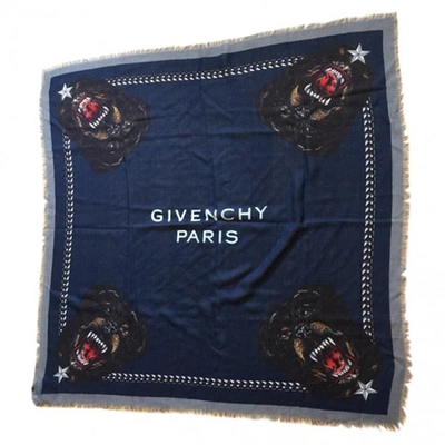 Pre-owned Givenchy Wool Neckerchief In Blue