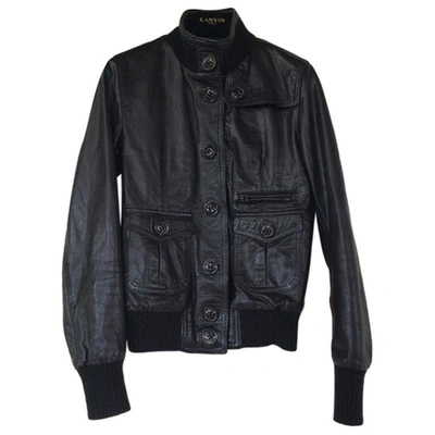 Pre-owned Dacute Leather Biker Jacket In Black