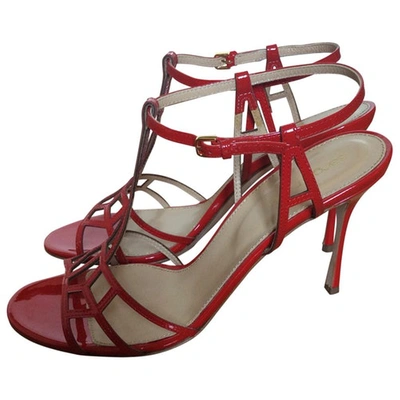 Pre-owned Sergio Rossi Patent Leather Sandals In Red