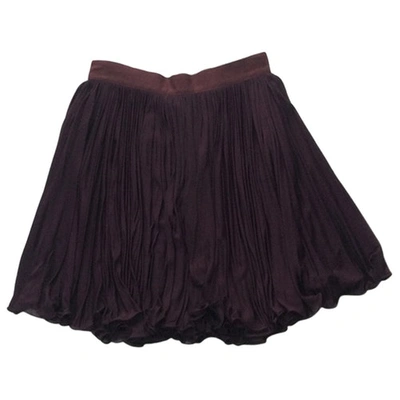 Pre-owned Dolce & Gabbana Silk Mid-length Skirt In Burgundy