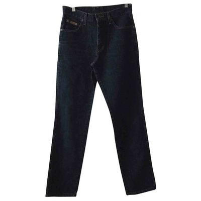 Pre-owned Wrangler Straight Jeans In Navy