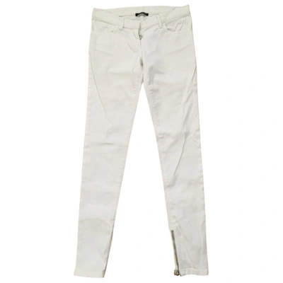 Pre-owned Balmain White Cotton - Elasthane Jeans