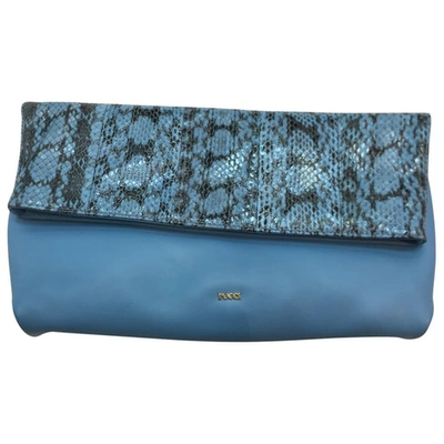 Pre-owned Emilio Pucci Leather Pochette In Navy