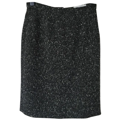 Pre-owned Max Mara Wool Mid-length Skirt In Black