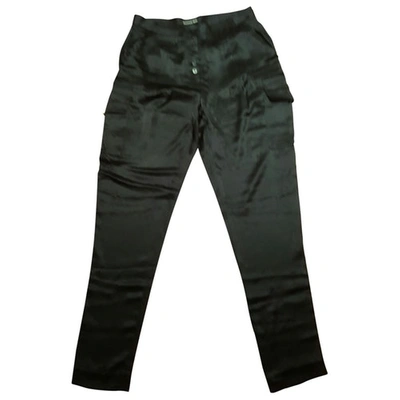 Pre-owned Alexander Wang Silk Large Pants In Black