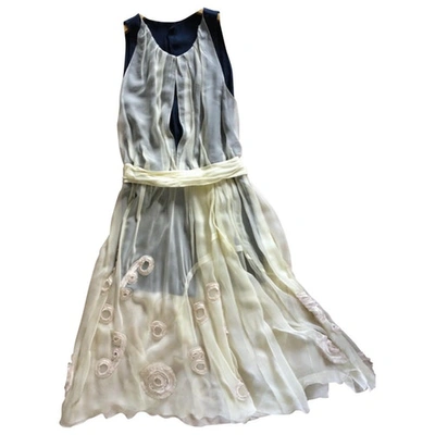 Pre-owned Chloé Long Silk Dress In Beige