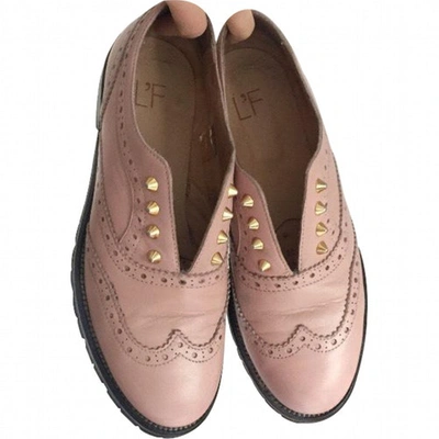 Pre-owned L'f Shoes Leather Lace Ups In Pink