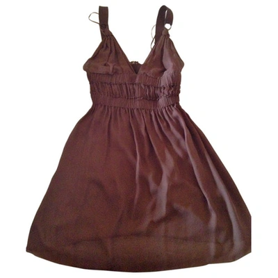 Pre-owned Philosophy Di Alberta Ferretti Silk Mini-dress In Brown