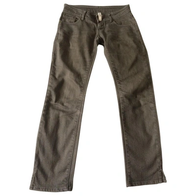 Pre-owned Acquaverde Grey Cotton Trousers