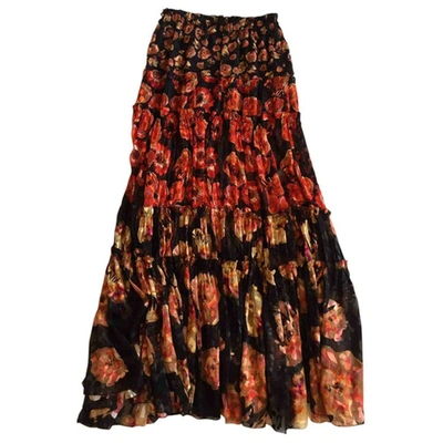 Pre-owned Lanvin Silk Maxi Skirt In Multicolour