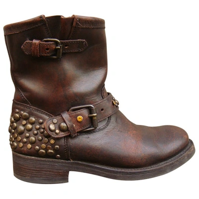Pre-owned Ash Leather Strap Boots In Brown
