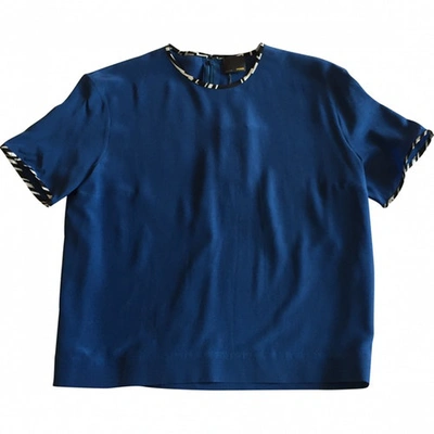 Pre-owned Fendi Silk T-shirt In Blue