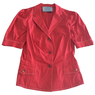 Pre-owned Prada Short Vest In Red