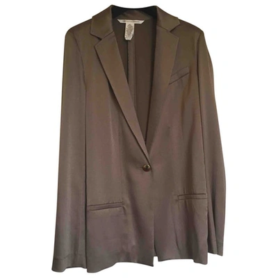 Pre-owned Diane Von Furstenberg Silk Jacket In Khaki