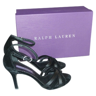 Pre-owned Polo Ralph Lauren Black Velvet Sandals