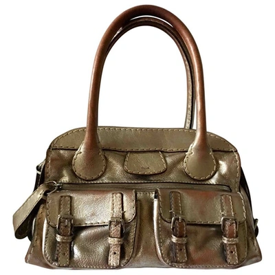 Pre-owned Chloé Leather Hand Bag In Gold