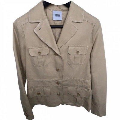 Pre-owned Moschino Cheap And Chic Short Linen Jacket In Beige
