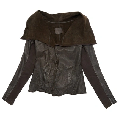 Pre-owned Allsaints Brown Leather Coat