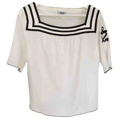 Pre-owned Moschino White Polyester Top