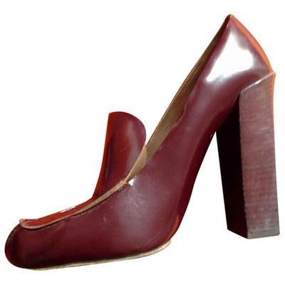 Pre-owned Chloé Leather Pumps In Burgundy