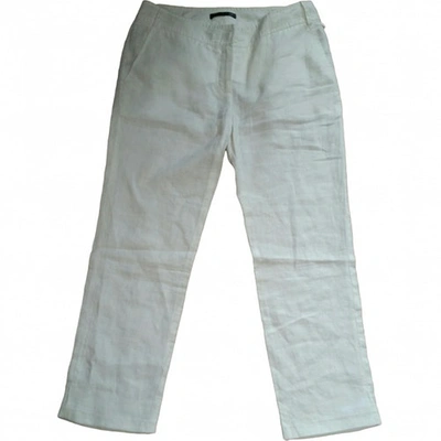 Pre-owned Daniele Alessandrini Linen Trousers In White