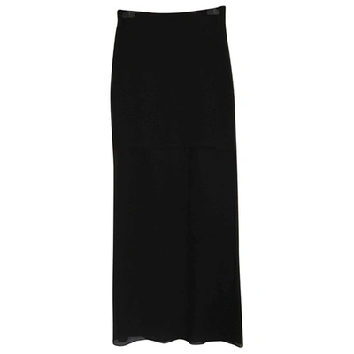 Pre-owned Alexander Wang Long Silk Skirt In Black