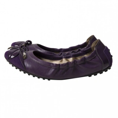 Pre-owned Tod's Ballet Pumps In Purple