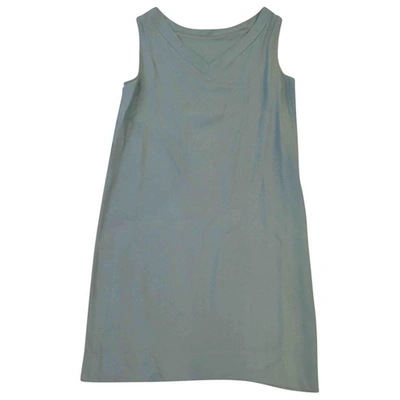 Pre-owned Tara Jarmon Mid-length Silk Dress In Turquoise