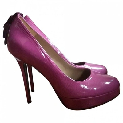 Pre-owned By Malene Birger Patent Leather Escarpins In Purple