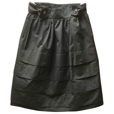 Pre-owned Saint Laurent Mid-length Silk Skirt In Black