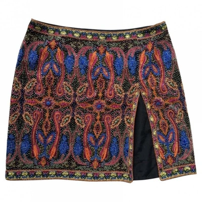Pre-owned Escada Silk Mini Skirt In Multicolour