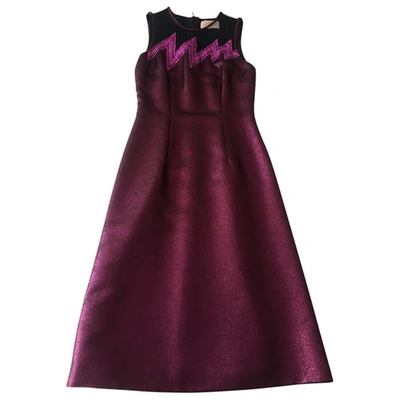 Pre-owned Christopher Kane Wool Maxi Dress In Purple