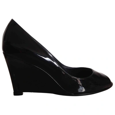 Pre-owned Sergio Rossi Patent Leather Court Shoes In Black