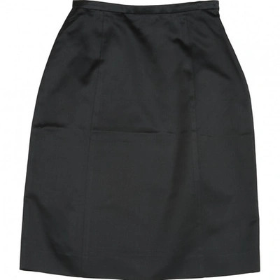 Pre-owned Prada Silk Skirt In Black