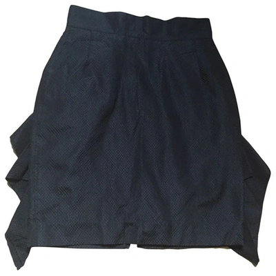 Pre-owned Kenzo Mid-length Silk Skirt In Black