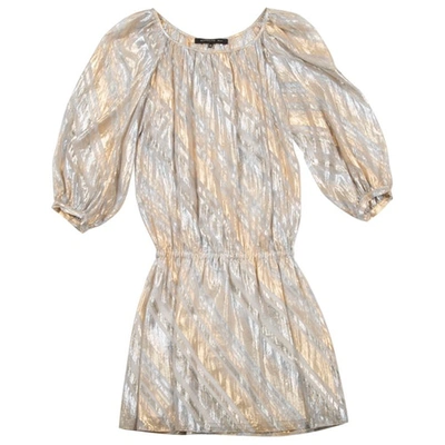 Pre-owned Barbara Bui Silk Mini-dress In Gold