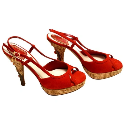 Pre-owned Dior Sandal In Red