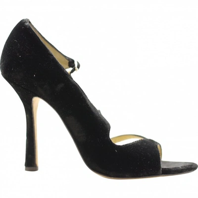 Pre-owned Oscar De La Renta Black Velvet High Heel