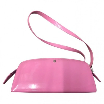 Pre-owned Bally Patent Leather Pochette In Pink
