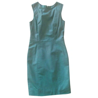 Pre-owned Muubaa Leather Mid-length Dress In Turquoise