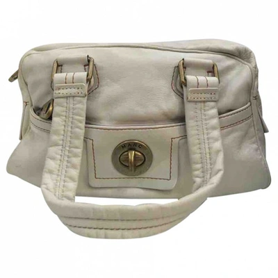 Pre-owned Marc By Marc Jacobs Leather Satchel In White