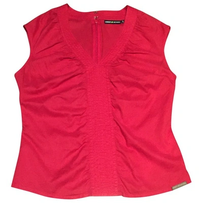 Pre-owned Dkny Red Cotton Top