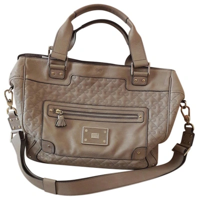 Pre-owned Anya Hindmarch Leather Bag In Ecru