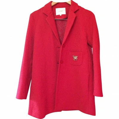 Pre-owned Sandro Coat In Red