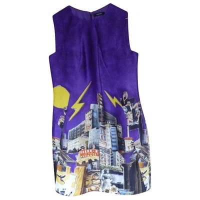 Pre-owned Versace Mid-length Silk Dress In Purple