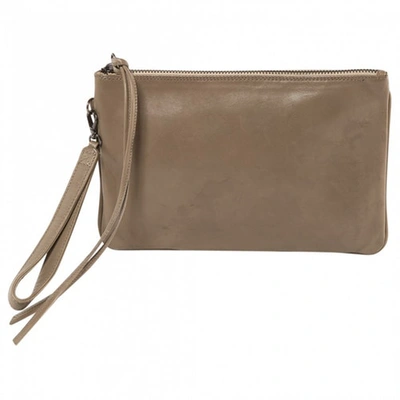 Pre-owned Lala Berlin Leather Clutch Purse In Grey